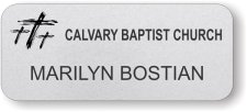 (image for) Calvary Baptist Church Silver Round Corners badge