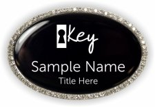 (image for) Key Realty Oval Bling Silver Other badge