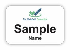(image for) The WorkFaith Connection Name Only White badge