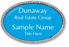 (image for) Dunaway Real Estate Group Oval Bling Silver Other badge