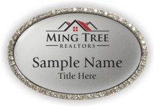 (image for) Ming Tree Realtors Oval Bling Silver badge