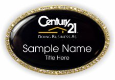 (image for) Century 21 (New DBA) Oval Bling Gold & Black badge