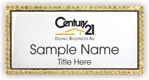 (image for) Century 21 (New DBA) Bling Gold & White badge