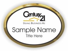 (image for) Century 21 (New DBA) Oval Executive Gold & White badge