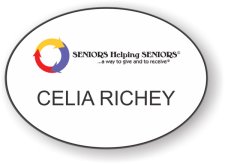 (image for) Seniors Helping Seniors Oval White Badge (Color)