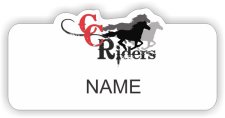 (image for) CC Riders Shaped White badge