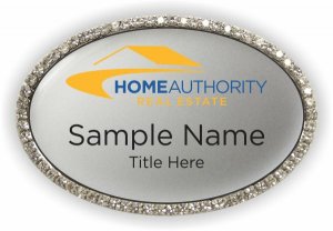 (image for) Home Authority Real Estate Oval Bling Silver badge