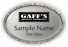 (image for) Gaff's Realty Company Oval Bling Silver badge