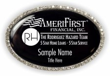 (image for) AmeriFirst Financial, Inc Oval Bling Silver Other badge