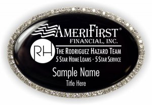 (image for) AmeriFirst Financial, Inc Oval Bling Silver Other badge