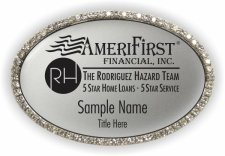 (image for) AmeriFirst Financial, Inc Oval Bling Silver badge
