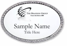 (image for) The Brandon Group Oval Bling Silver Other badge