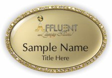 (image for) Affluent Luxury Travel Oval Bling Gold badge