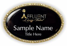 (image for) Affluent Luxury Travel Oval Bling Gold Other badge