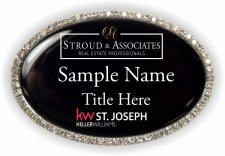 (image for) Stroud & Associates Keller Williams St. Joseph Oval Bling Silver Badge