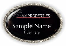 (image for) Fine Properties Oval Bling Silver Other badge