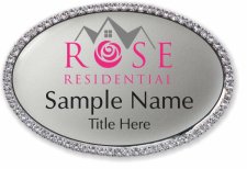 (image for) Rose Residential LLC Oval Bling Silver badge