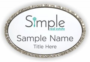 (image for) Simple Real Estate Oval Bling Silver Other badge