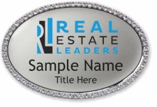 (image for) Real Estate Leaders Oval Bling Silver badge