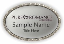 (image for) Pure Romance Oval Bling Silver badge
