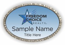 (image for) Freedom Choice Realty LLC Oval Bling Silver Other badge