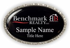 (image for) Benchmark Realty Oval Bling Silver Other badge