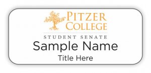 (image for) Pitzer College Standard White badge