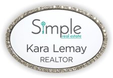 (image for) Simple Real Estate Oval Bling Silver Other badge
