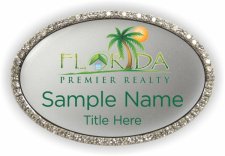 (image for) Florida Premier Realty Oval Bling Silver badge