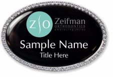 (image for) Zeifman Orthodotics Oval Bling Silver Other badge