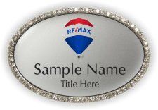 (image for) RE/MAX Real Estate Center Oval Bling Silver badge