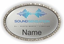 (image for) Sound Sensation Oval Bling Silver badge