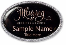 (image for) Alluring Weddings & Events Oval Bling Silver Other badge