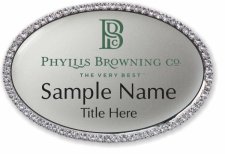 (image for) Phyllis Browning Co. Oval Bling Silver badge