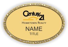 (image for) Century 21 Hometown Realty Oval Bling Gold badge