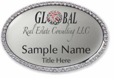 (image for) Global Real Estate Consulting LLC Oval Bling Silver badge