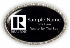 (image for) Realty By The Sea Oval Bling Silver Other badge