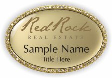 (image for) Red Rock Real Estate Oval Bling Gold badge
