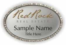 (image for) Red Rock Real Estate Oval Bling Silver badge