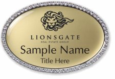 (image for) Lionsgate Real Estate Group Oval Bling Silver Other badge