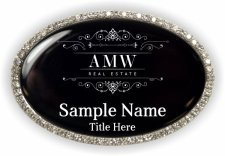 (image for) Amanda M. Walsh Real Estate Oval Bling Silver badge