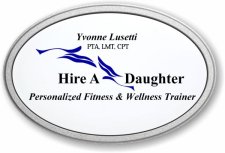 (image for) Hire A Daughter Oval Prestige Pebbled badge