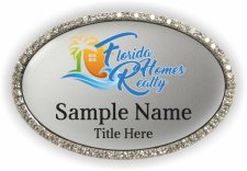 (image for) Florida Homes Realty Oval Bling Silver badge