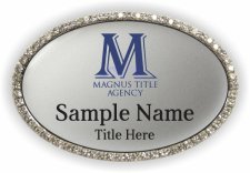 (image for) Magnus Title Agency Oval Bling Silver badge