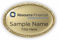 (image for) Resource Financial Oval Bling Gold badge