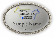 (image for) Walton Webcasting Oval Bling Silver badge