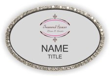 (image for) Treasured Spaces Oval Bling Silver badge