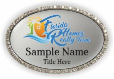 (image for) Florida Homes Realty Oval Bling Silver badge
