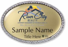 (image for) River City Realty Oval Bling Silver Other badge