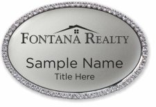 (image for) FONTANA REALTY Oval Bling Silver badge